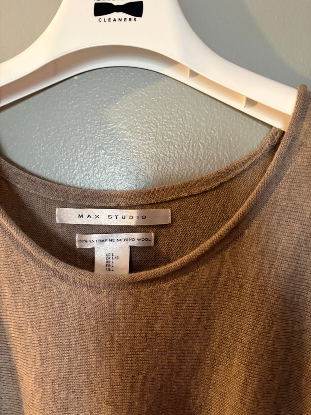 Max Studio Merino Wool Sweater – Taupe (Women’s L)